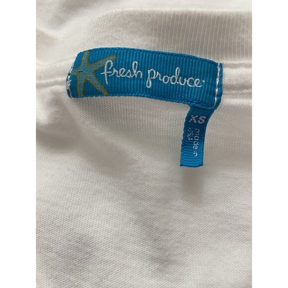 Fresh Produce Size XS White Palm Tree Embellished Short Sleeve T-Shirt - Picture 3 of 4